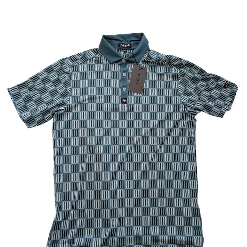Bad Birdie Core Polo Shirt Men's Size S Small Greens Golf Striped Short Sleeve